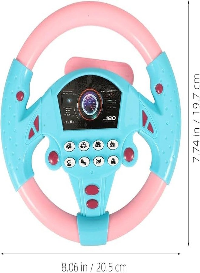 DNGM Creation Kids Driving Steering Wheel Funny Interactive Driving Wheel with Music (Pink & Blue Steering) - Image 3